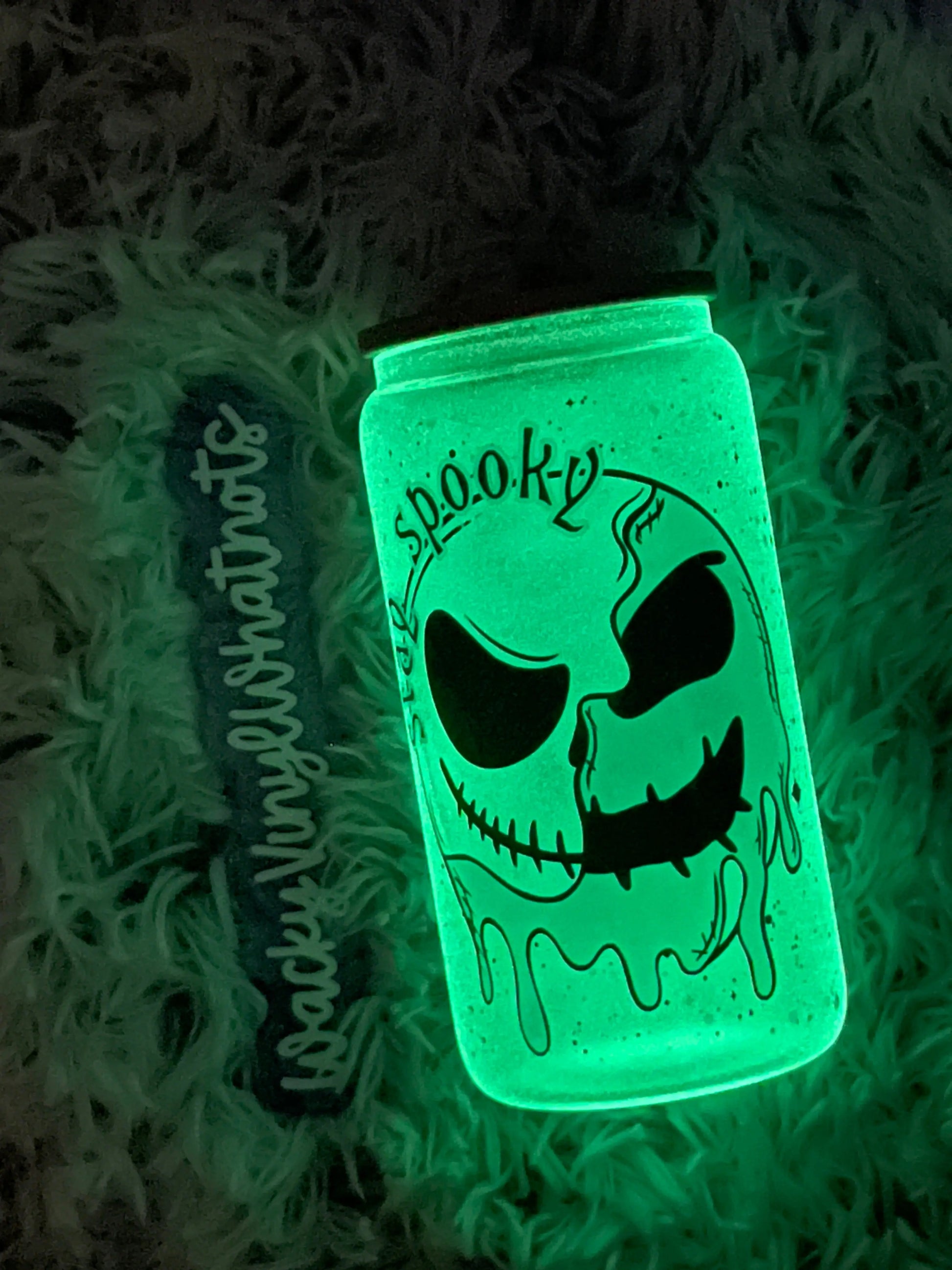 Stay Spooky Glass Can - GLOW Wacky Vinyl Whatnots, LLC