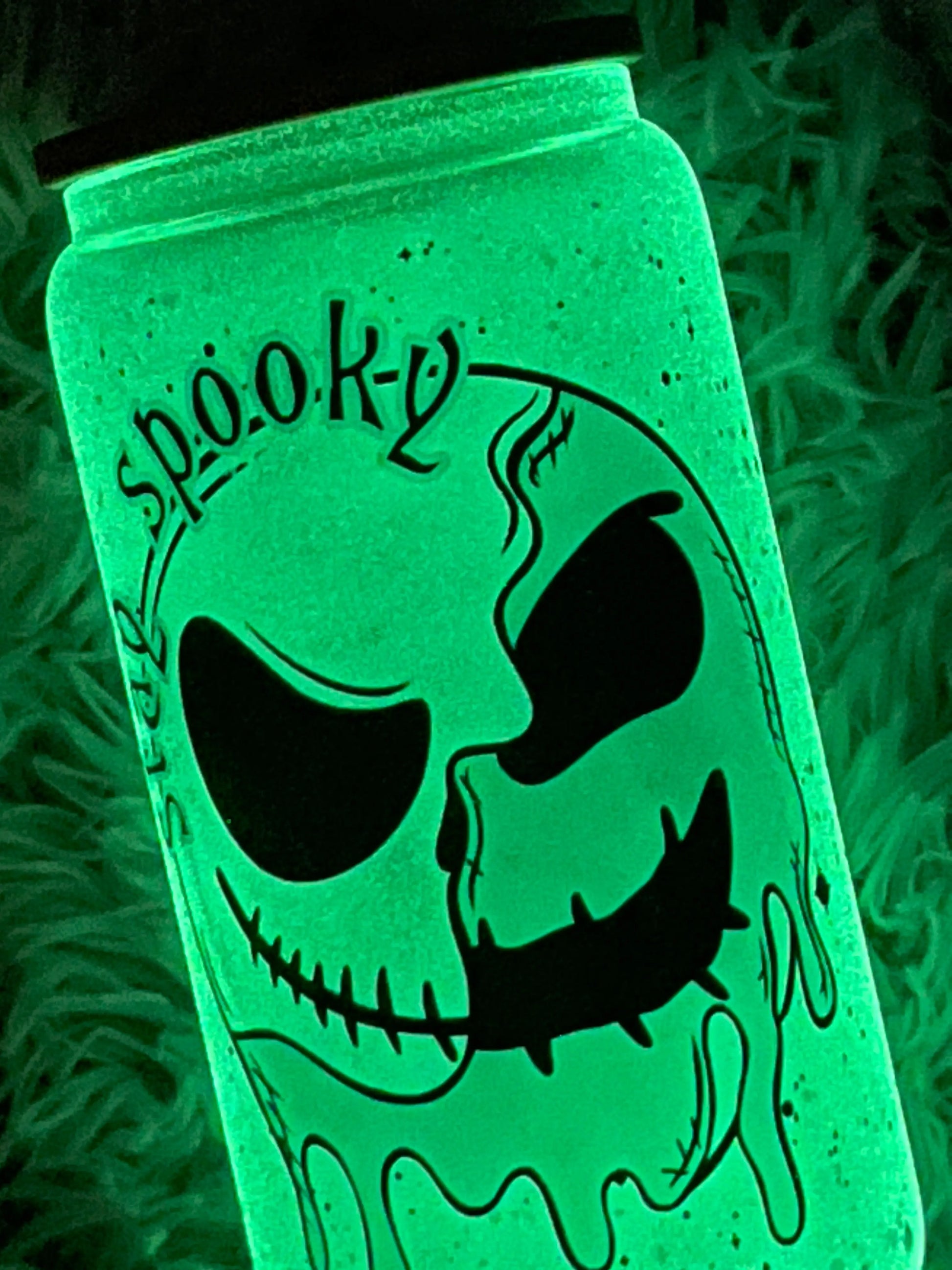 Stay Spooky Glass Can - GLOW Wacky Vinyl Whatnots, LLC