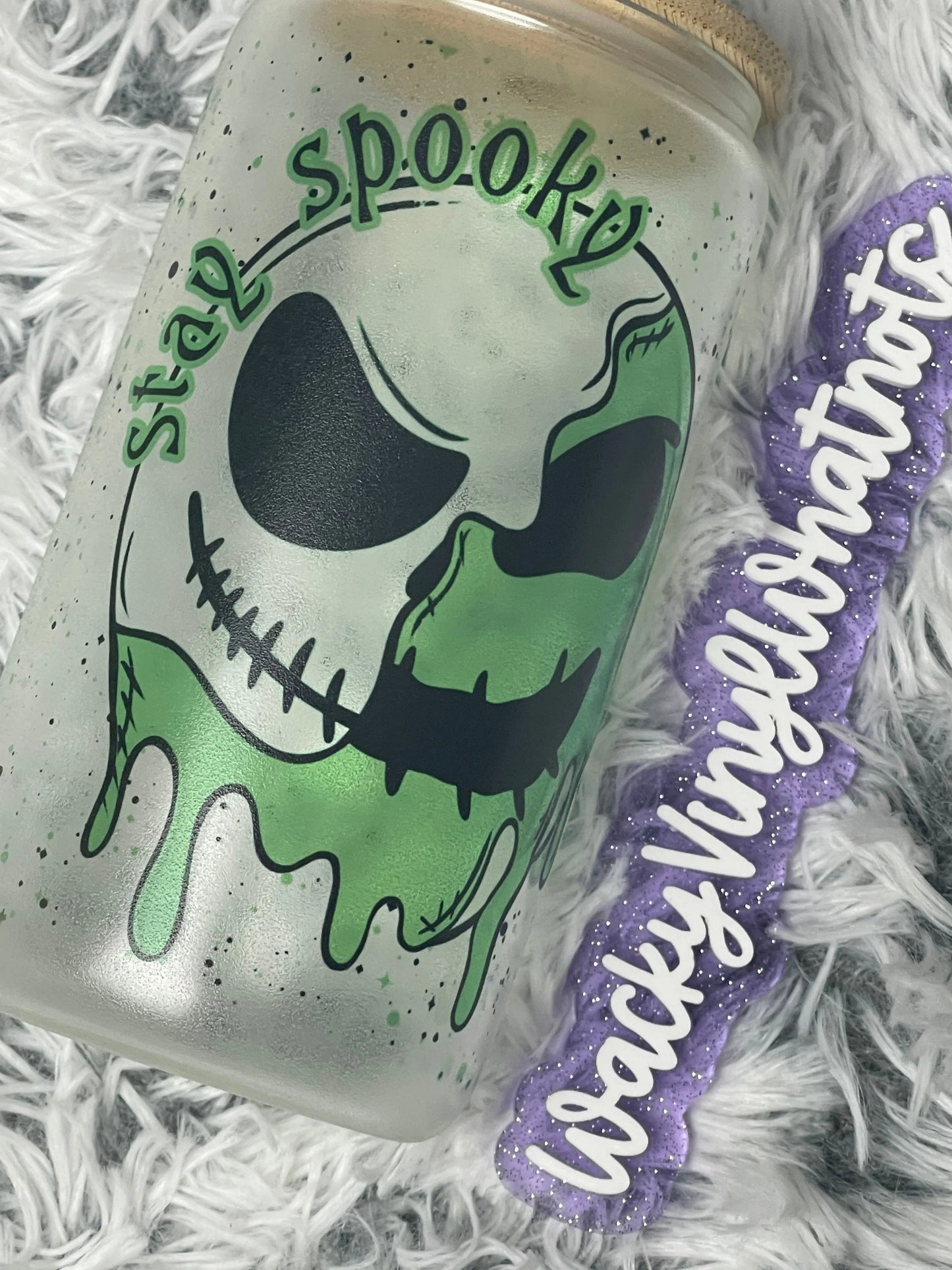 Stay Spooky Glass Can - GLOW Wacky Vinyl Whatnots, LLC