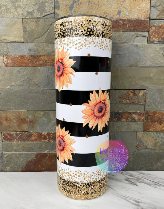 Striped Sunflower Tumbler