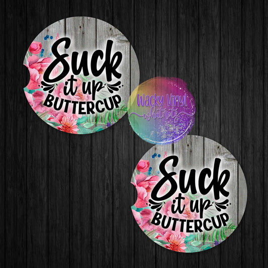 Suck It Up Car Coasters Wacky Vinyl Whatnots, LLC