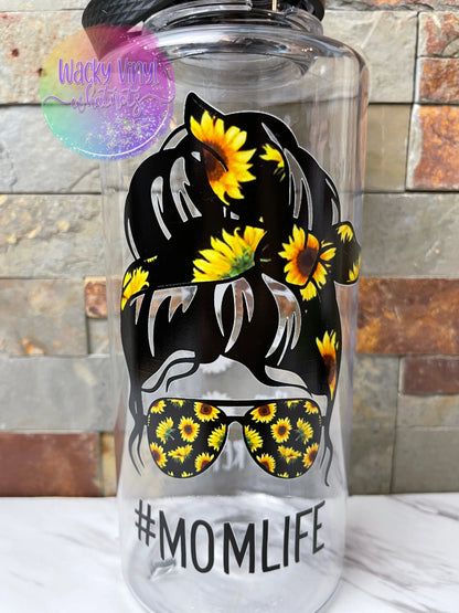 Sunflower Mom Life Bottle Wacky Vinyl Whatnots, LLC