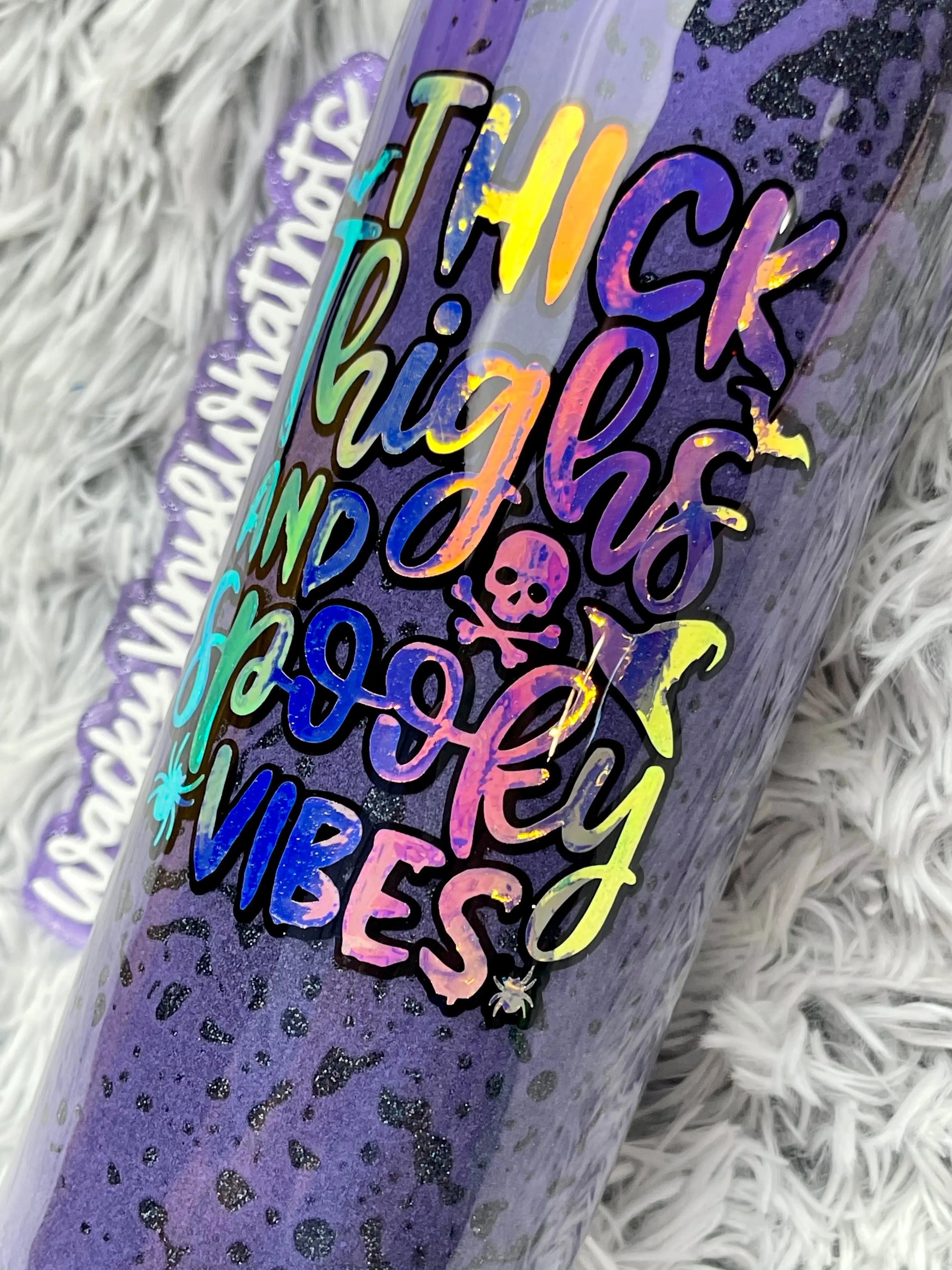 Thick Thighs & Spooky Vibes Tumbler Wacky Vinyl Whatnots, LLC