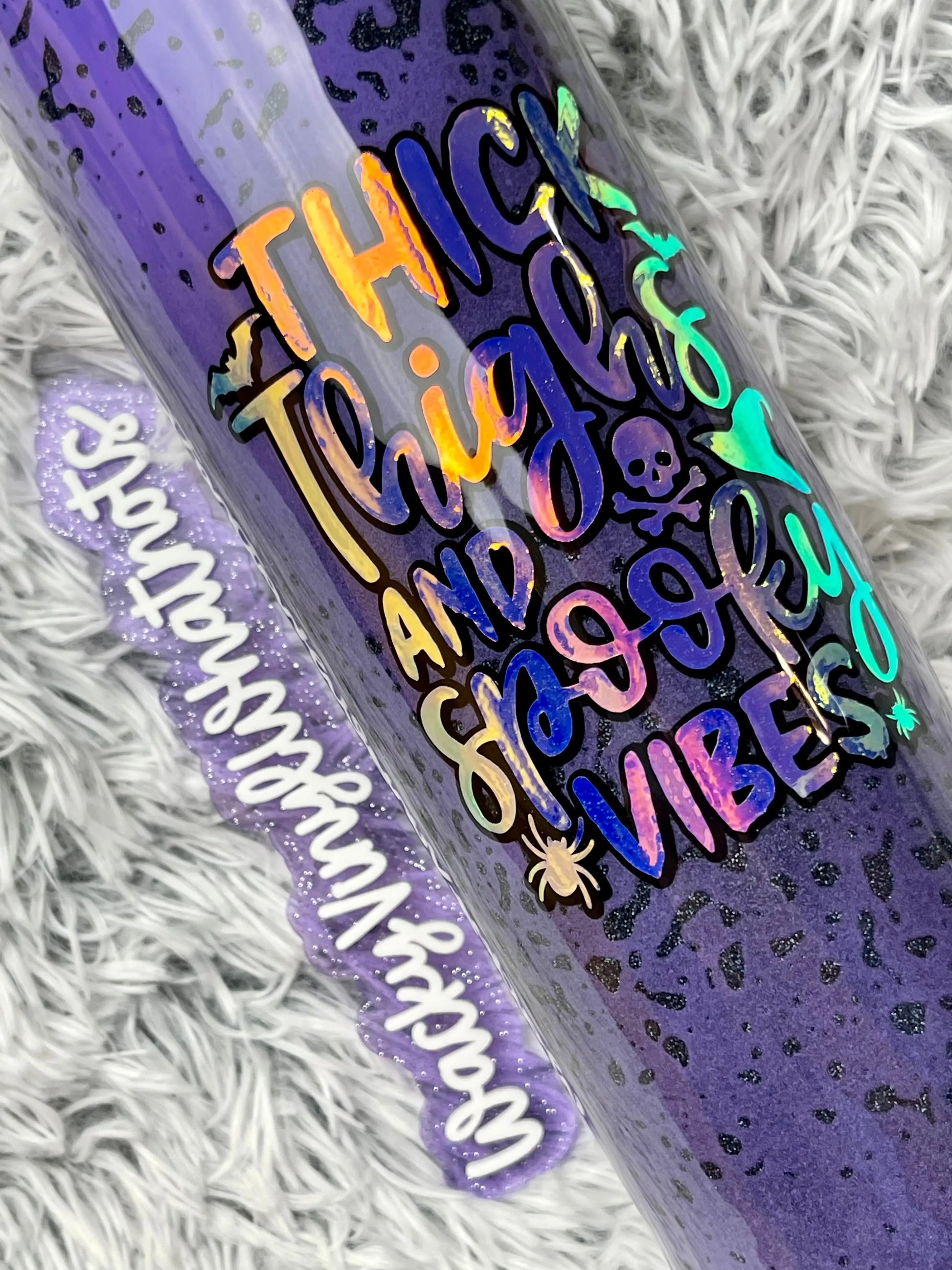 Thick Thighs & Spooky Vibes Tumbler Wacky Vinyl Whatnots, LLC