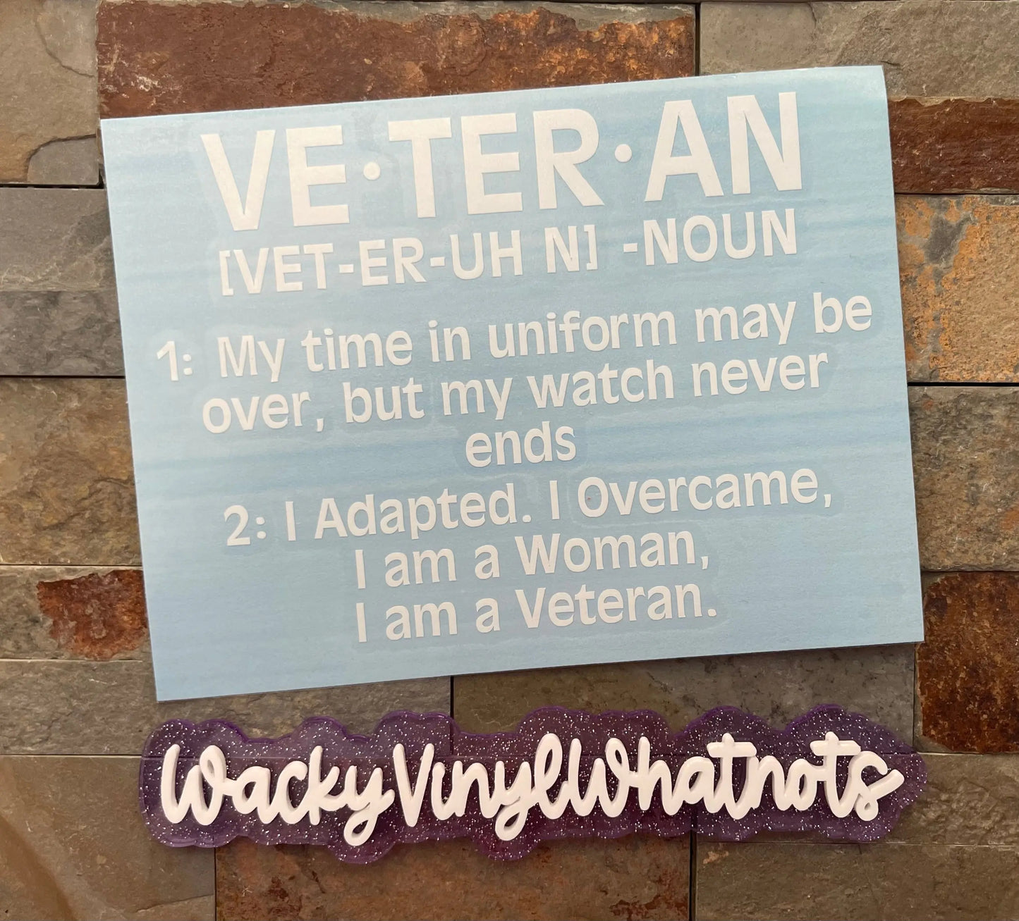 Veteran Decal Wacky Vinyl Whatnots, LLC